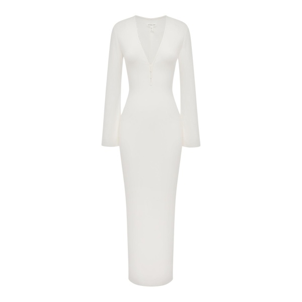 Shona Joy Aby Plunged Jersey Maxi Dress - Ivory - Dresses - Australian Luxury Eventwear at Luxury Shoes 