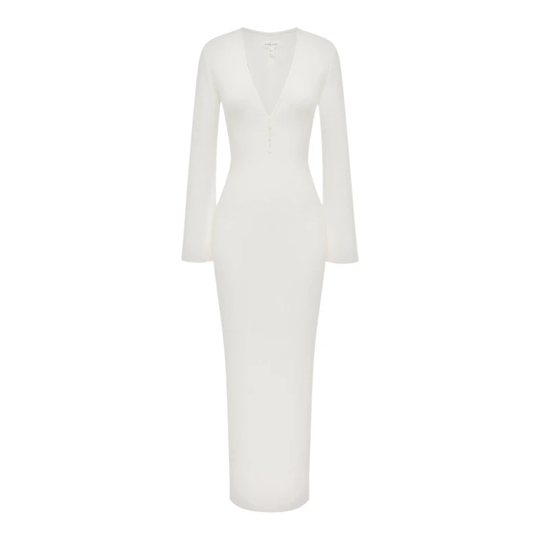 Shona Joy Aby Plunged Jersey Maxi Dress - Ivory - Dresses - Australian Luxury Eventwear at Luxury Shoes 