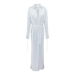 Shona Joy Agnes Draped Shirt Maxi Dress - Arcadian Blue - Dresses - Australian Luxury Eventwear at Luxury Shoes 