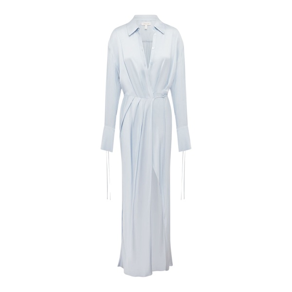 Shona Joy Agnes Draped Shirt Maxi Dress - Arcadian Blue - Dresses - Australian Luxury Eventwear at Luxury Shoes 