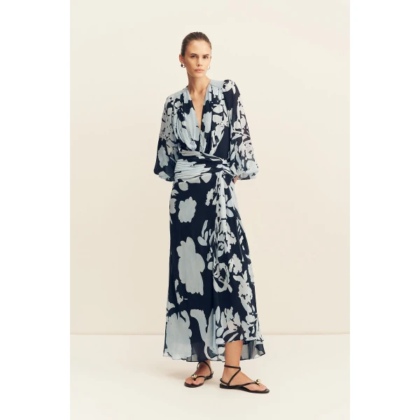 Shona Joy Aleyna Long Sleeve Ruched Maxi Dress - Dresses - Australian Luxury Eventwear at Luxury Shoes 