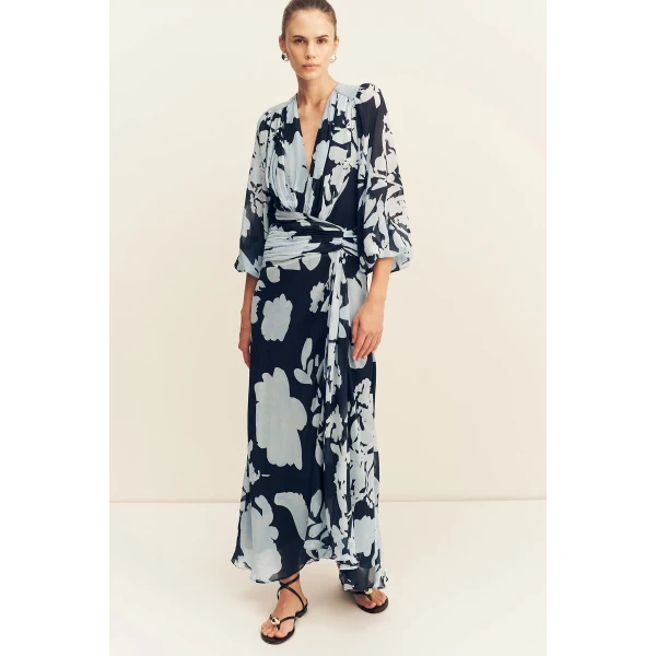 Shona Joy Aleyna Long Sleeve Ruched Maxi Dress - Dresses - Australian Luxury Eventwear at Luxury Shoes 