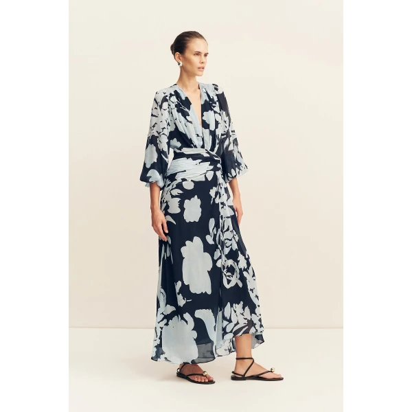 Shona Joy Aleyna Long Sleeve Ruched Maxi Dress - Dresses - Australian Luxury Eventwear at Luxury Shoes 