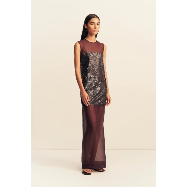 Shona Joy Amerie Silk Sequin Maxi Dress - Port Royale - Dresses - Australian Luxury Eventwear at Luxury Shoes 