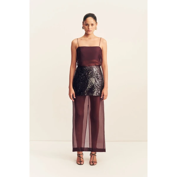 Shona Joy Amerie Silk Sequin Maxi Skirt - Port Royale - Skirts - Australian Luxury Eventwear at Luxury Shoes 