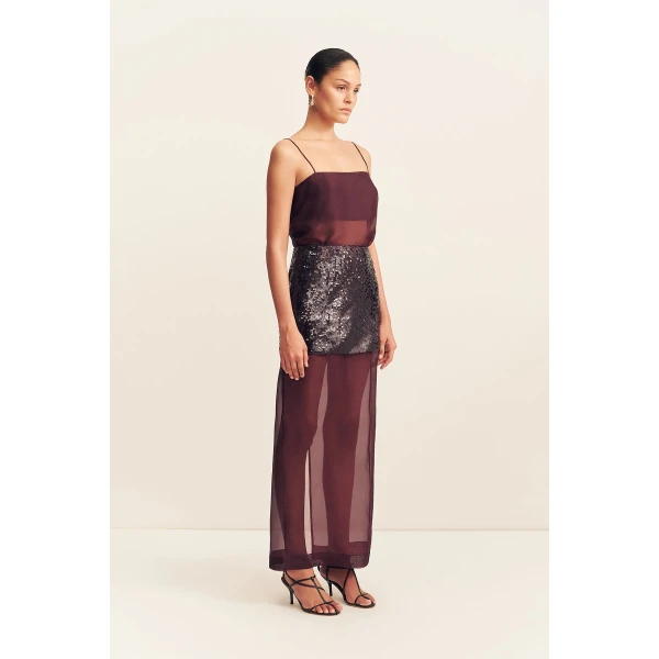 Shona Joy Amerie Silk Sequin Maxi Skirt - Port Royale - Skirts - Australian Luxury Eventwear at Luxury Shoes 