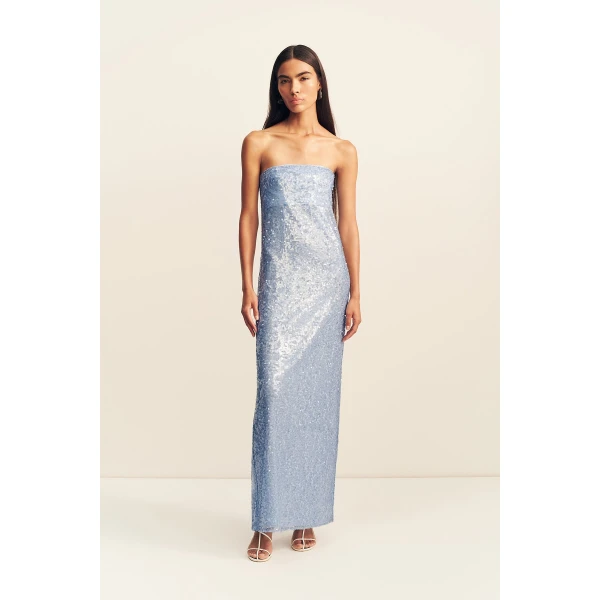 Shona Joy Amerie Strapless Maxi Dress - Arcadian Blue - Dresses - Australian Luxury Eventwear at Luxury Shoes 