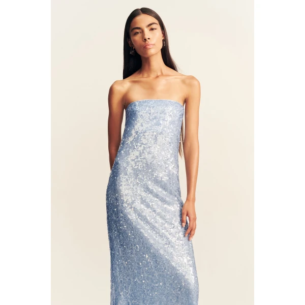 Shona Joy Amerie Strapless Maxi Dress - Arcadian Blue - Dresses - Australian Luxury Eventwear at Luxury Shoes 