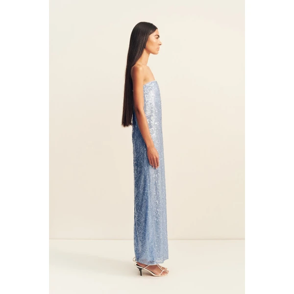 Shona Joy Amerie Strapless Maxi Dress - Arcadian Blue - Dresses - Australian Luxury Eventwear at Luxury Shoes 