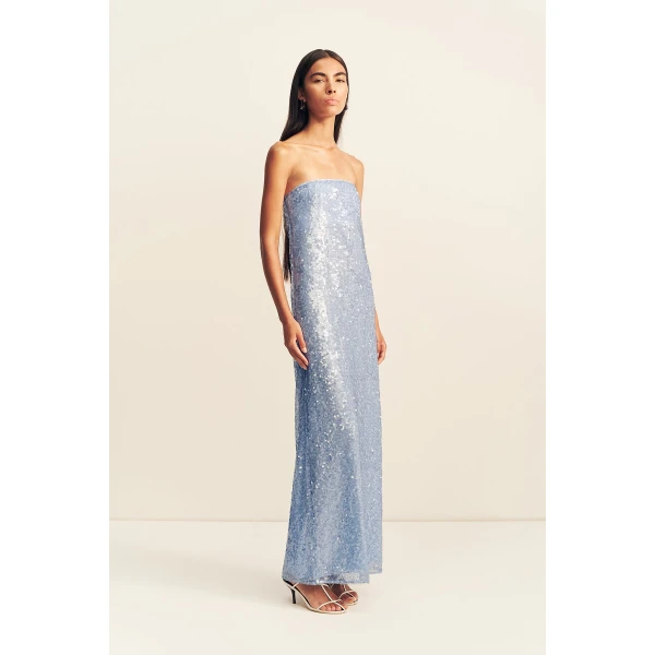 Shona Joy Amerie Strapless Maxi Dress - Arcadian Blue - Dresses - Australian Luxury Eventwear at Luxury Shoes 