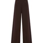 Shona Joy Asher Button Wide Leg Pant - Ristretto - Pants - Australian Luxury Eventwear at Luxury Shoes 