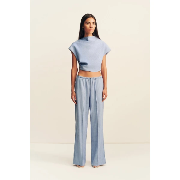 Shona Joy Asher Cap Sleeve Top - Chambray Blue - Tops - Australian Luxury Eventwear at Luxury Shoes 
