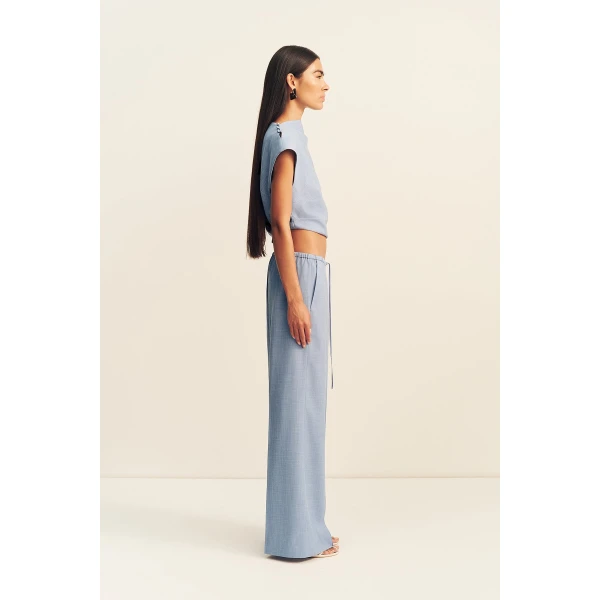 Shona Joy Asher Drawstring Pant - Chambray Blue - Pants - Australian Luxury Eventwear at Luxury Shoes 