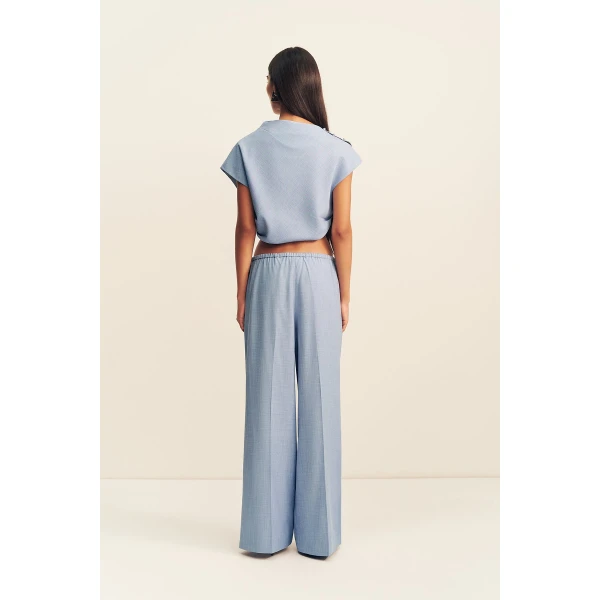Shona Joy Asher Drawstring Pant - Chambray Blue - Pants - Australian Luxury Eventwear at Luxury Shoes 