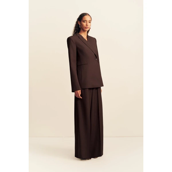Shona Joy Asher Hourglass Double Breasted Blazer - Ristretto - Jackets - Australian Luxury Eventwear at Luxury Shoes 