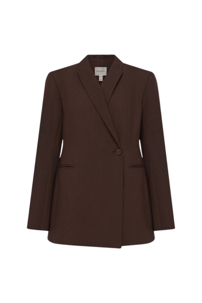 Shona Joy Asher Hourglass Double Breasted Blazer - Ristretto - Jackets - Australian Luxury Eventwear at Luxury Shoes 