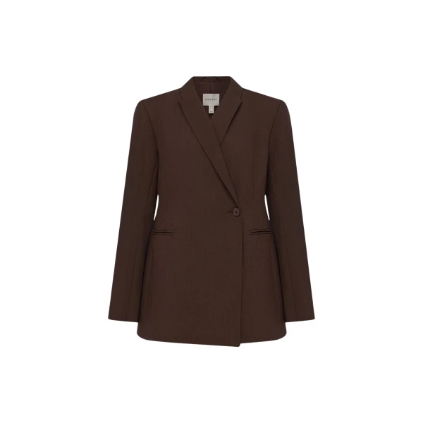 Shona Joy Asher Hourglass Double Breasted Blazer - Ristretto - Jackets - Australian Luxury Eventwear at Luxury Shoes 