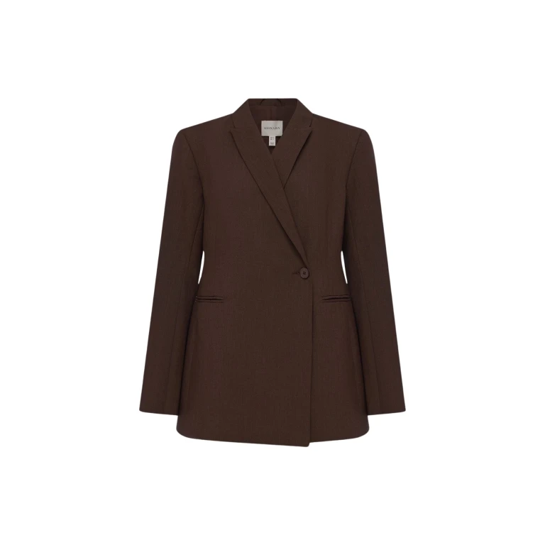 Shona Joy Asher Hourglass Double Breasted Blazer - Ristretto - Jackets - Australian Luxury Eventwear at Luxury Shoes 