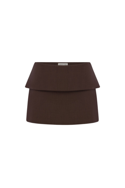 Shona Joy Asher Mini Skirt - Ristretto - Skirts - Australian Luxury Eventwear at Luxury Shoes 