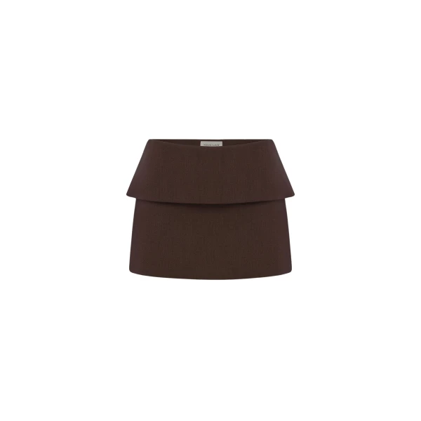 Shona Joy Asher Mini Skirt - Ristretto - Skirts - Australian Luxury Eventwear at Luxury Shoes 
