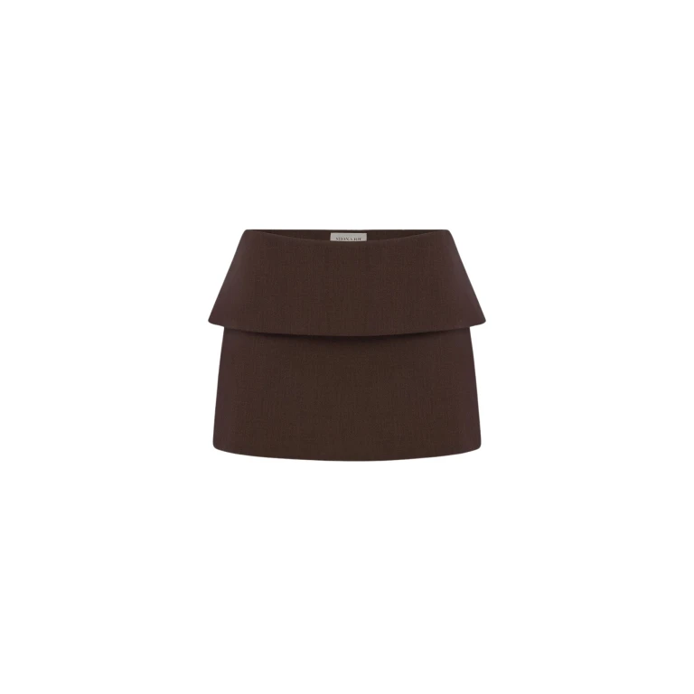 Shona Joy Asher Mini Skirt - Ristretto - Skirts - Australian Luxury Eventwear at Luxury Shoes 