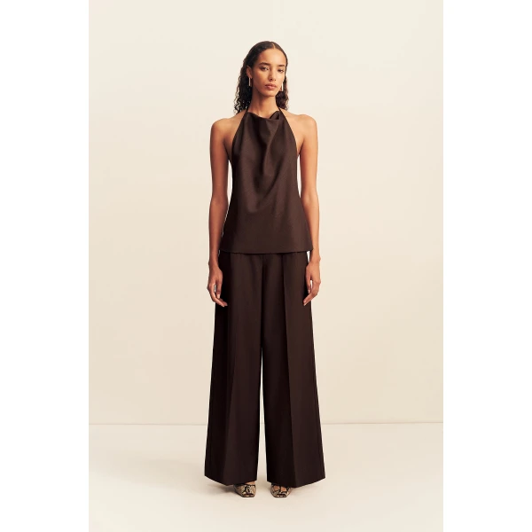 Shona Joy Asher Open Back Cowl Top - Ristretto - Tops - Australian Luxury Eventwear at Luxury Shoes 
