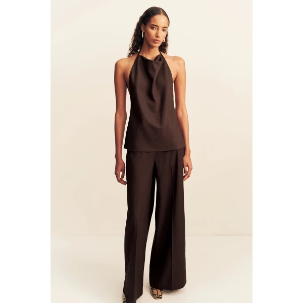 Shona Joy Asher Open Back Cowl Top - Ristretto - Tops - Australian Luxury Eventwear at Luxury Shoes 