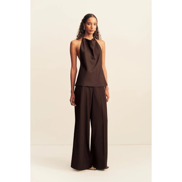Shona Joy Asher Open Back Cowl Top - Ristretto - Tops - Australian Luxury Eventwear at Luxury Shoes 