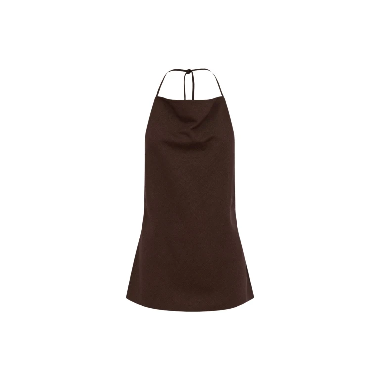 Shona Joy Asher Open Back Cowl Top - Ristretto - Tops - Australian Luxury Eventwear at Luxury Shoes 