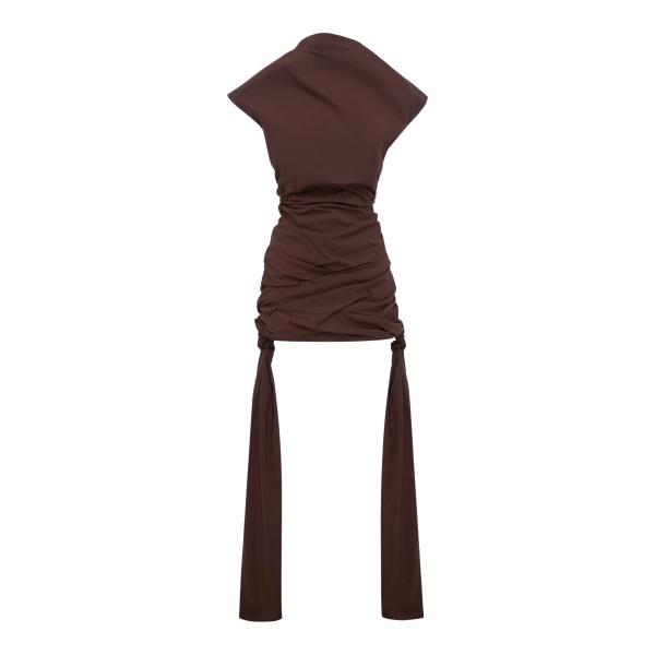 Shona Joy Campbell Draped Tie Mini Dress - Ristretto - Dresses - Australian Luxury Eventwear at Luxury Shoes 