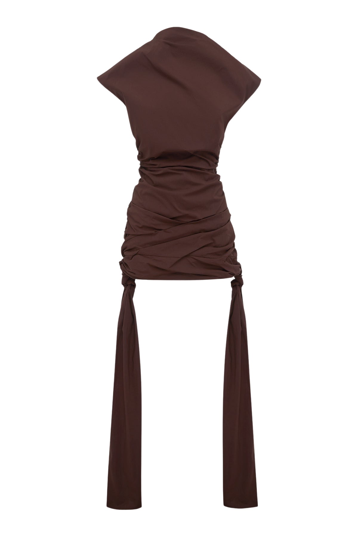 Shona Joy Campbell Draped Tie Mini Dress – Ristretto