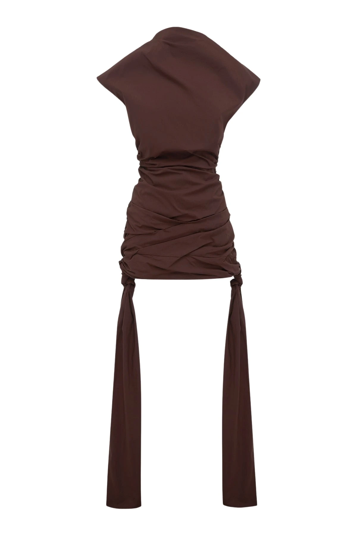 Shona-Joy-Campbell-Draped-Tie-Mini-Dress-Ristretto-coveti21607_nobg Shona Joy Campbell Draped Tie Mini Dress - Ristretto - Dresses - Australian Luxury Eventwear at Luxury Shoes
