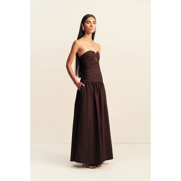 Shona Joy Campbell Fitted Drop Waist Maxi Dress - Ristretto - Dresses - Australian Luxury Eventwear at Luxury Shoes 