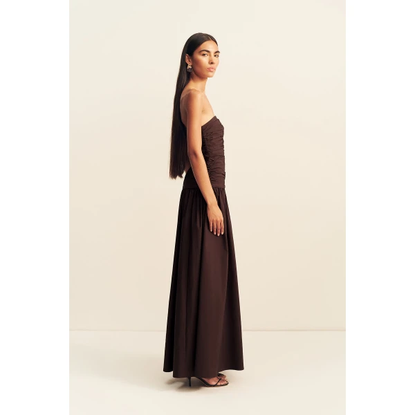 Shona Joy Campbell Fitted Drop Waist Maxi Dress - Ristretto - Dresses - Australian Luxury Eventwear at Luxury Shoes 
