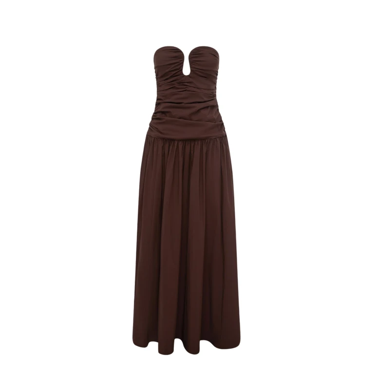 Shona Joy Campbell Fitted Drop Waist Maxi Dress - Ristretto - Dresses - Australian Luxury Eventwear at Luxury Shoes 