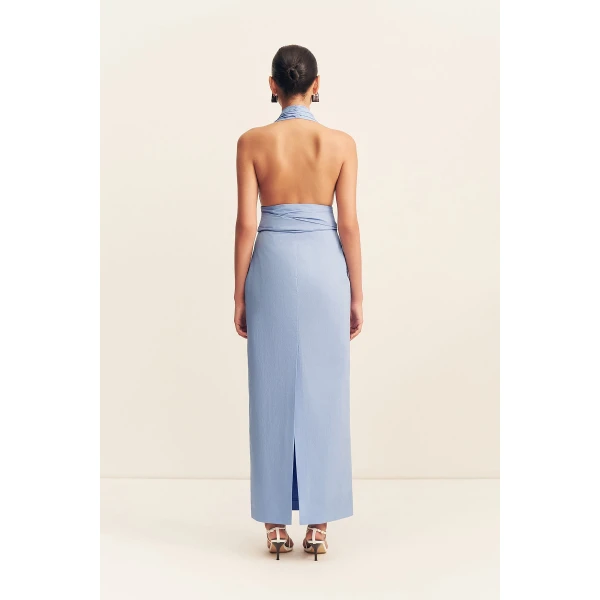 Shona Joy Campbell Halter Plunged Maxi Dress - Azurine - Dresses - Australian Luxury Eventwear at Luxury Shoes 