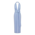 Shona Joy Campbell Halter Plunged Maxi Dress - Azurine - Dresses - Australian Luxury Eventwear at Luxury Shoes 