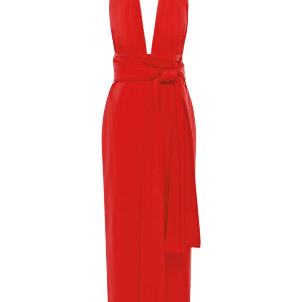 Shona Joy Campbell Halter Plunged Maxi Dress – Goji