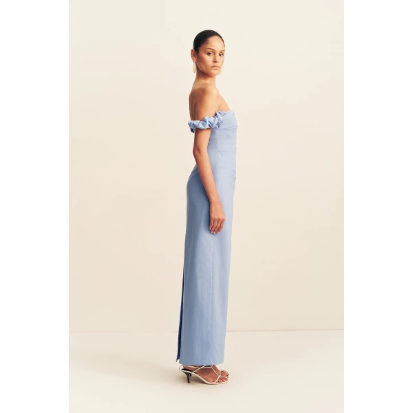 Shona Joy Campbell Off Shoulder Draped Maxi Dress - Azurine - Dresses - Australian Luxury Eventwear at Luxury Shoes 