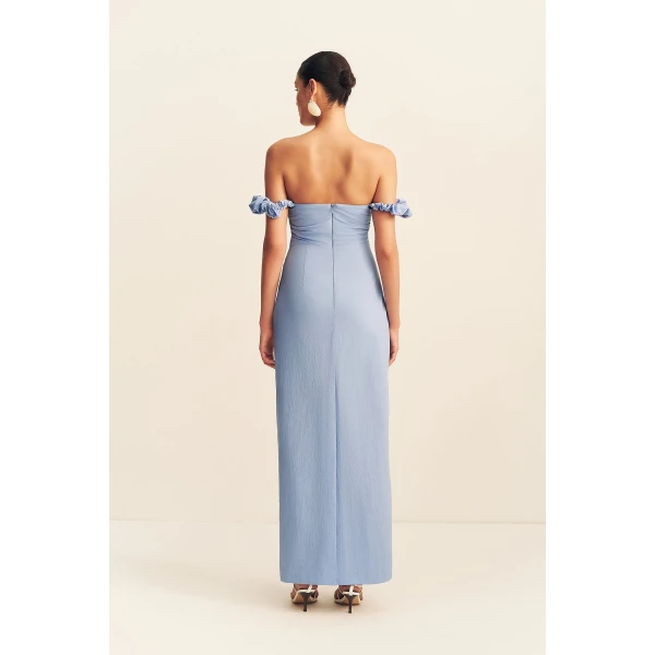 Shona Joy Campbell Off Shoulder Draped Maxi Dress - Azurine - Dresses - Australian Luxury Eventwear at Luxury Shoes 