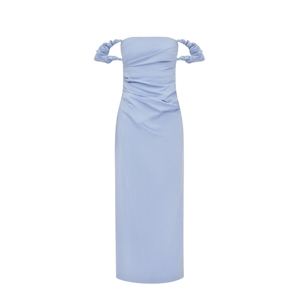Shona Joy Campbell Off Shoulder Draped Maxi Dress - Azurine - Dresses - Australian Luxury Eventwear at Luxury Shoes 