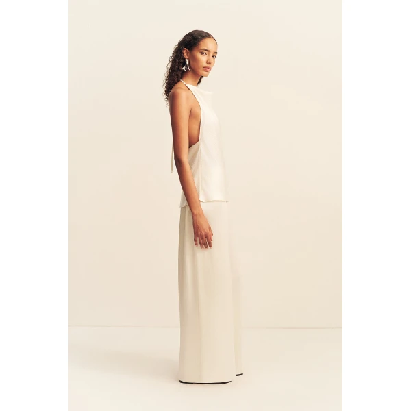 Shona Joy Huxley Textured Open Back Top - Vanilla - Tops - Australian Luxury Eventwear at Luxury Shoes 