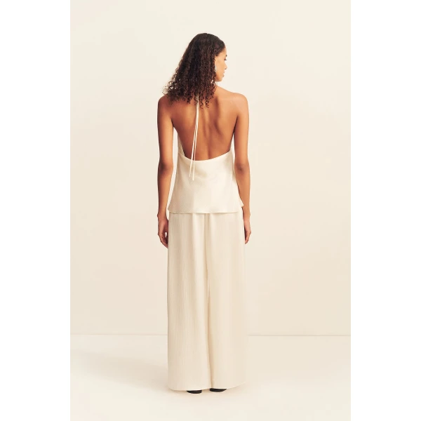 Shona Joy Huxley Textured Open Back Top - Vanilla - Tops - Australian Luxury Eventwear at Luxury Shoes 