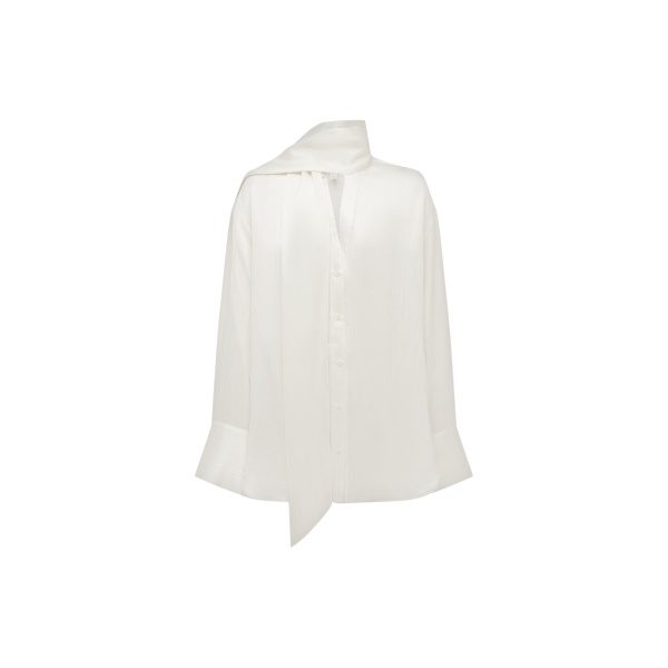 Shona Joy Huxley Textured Scarf Shirt - Vanilla - Tops - Australian Luxury Eventwear at Luxury Shoes 