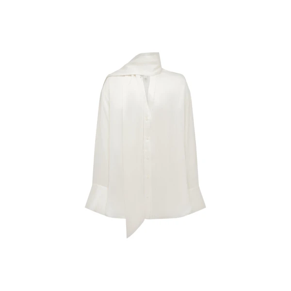 Shona Joy Huxley Textured Scarf Shirt - Vanilla - Tops - Australian Luxury Eventwear at Luxury Shoes 