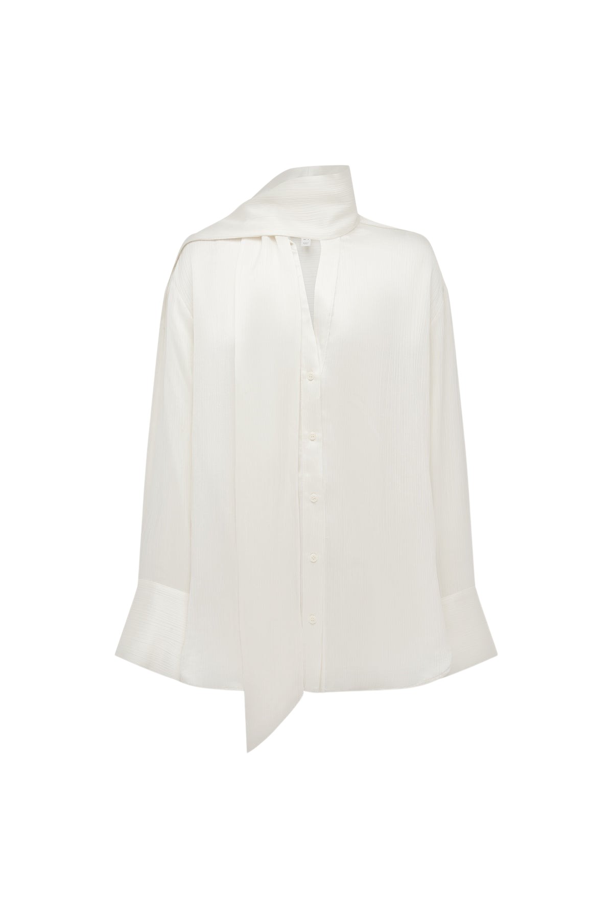Shona Joy Huxley Textured Scarf Shirt – Vanilla