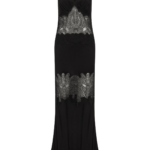 Shona Joy Jamila Plunged Lace Panelled Maxi Dress - Black - Dresses - Australian Luxury Eventwear at Luxury Shoes 