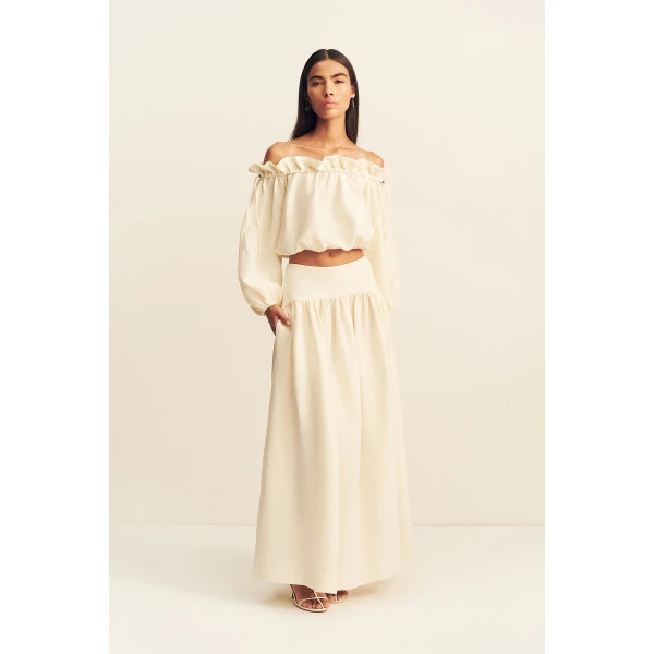 Shona Joy Jasper Linen Blend Blouse - Resin - Tops - Australian Luxury Eventwear at Luxury Shoes 