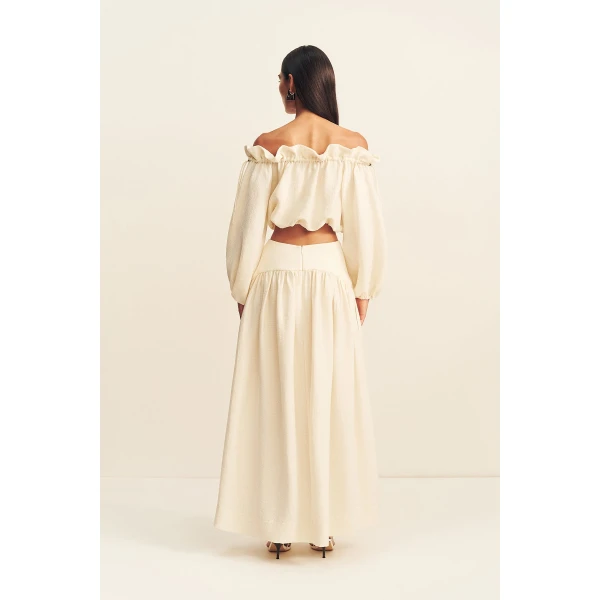 Shona Joy Jasper Linen Blend Blouse - Resin - Tops - Australian Luxury Eventwear at Luxury Shoes 