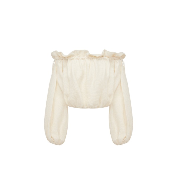 Shona Joy Jasper Linen Blend Blouse - Resin - Tops - Australian Luxury Eventwear at Luxury Shoes 